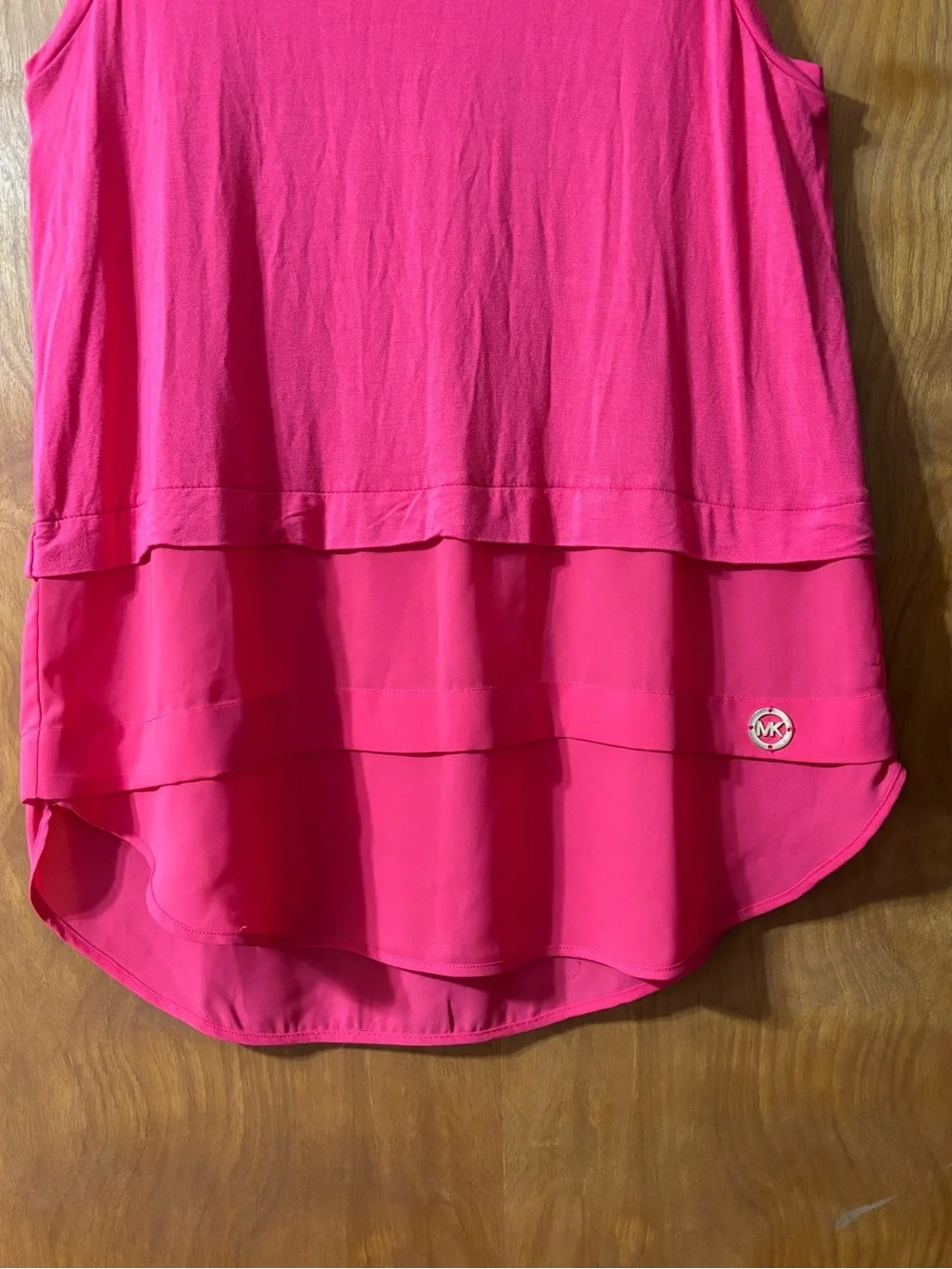 Sleeveless Layered Pink Women's Tank Top Size M